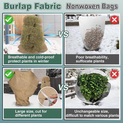 50ftx40in Large Burlap Plant Covers Freeze Protection