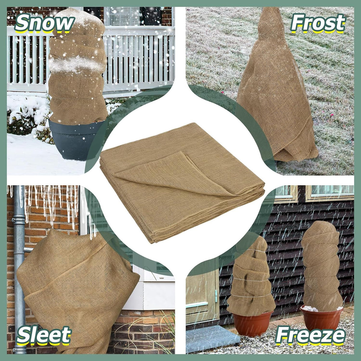 50ftx40in Large Burlap Plant Covers Freeze Protection