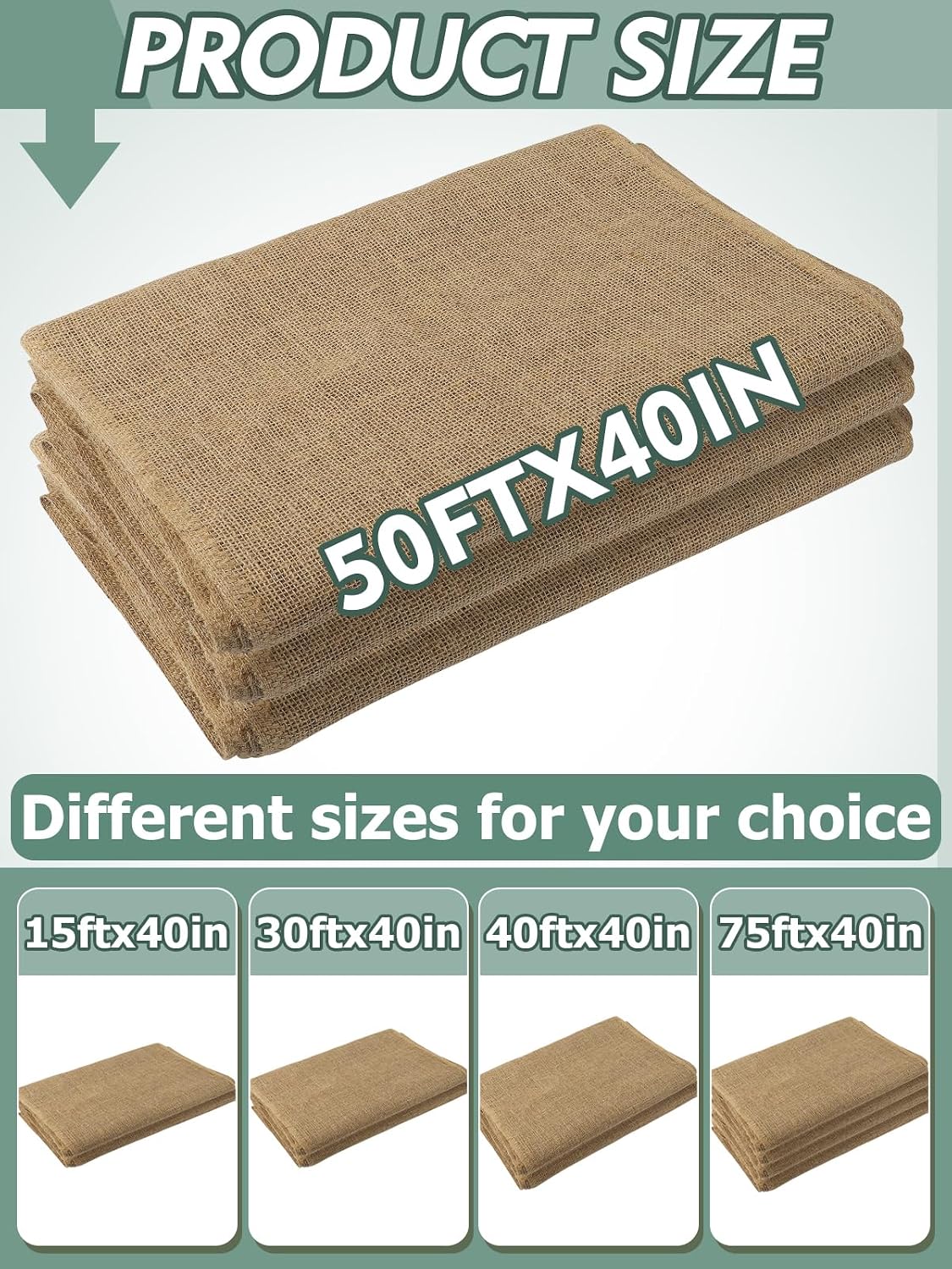 50ftx40in Large Burlap Plant Covers Freeze Protection