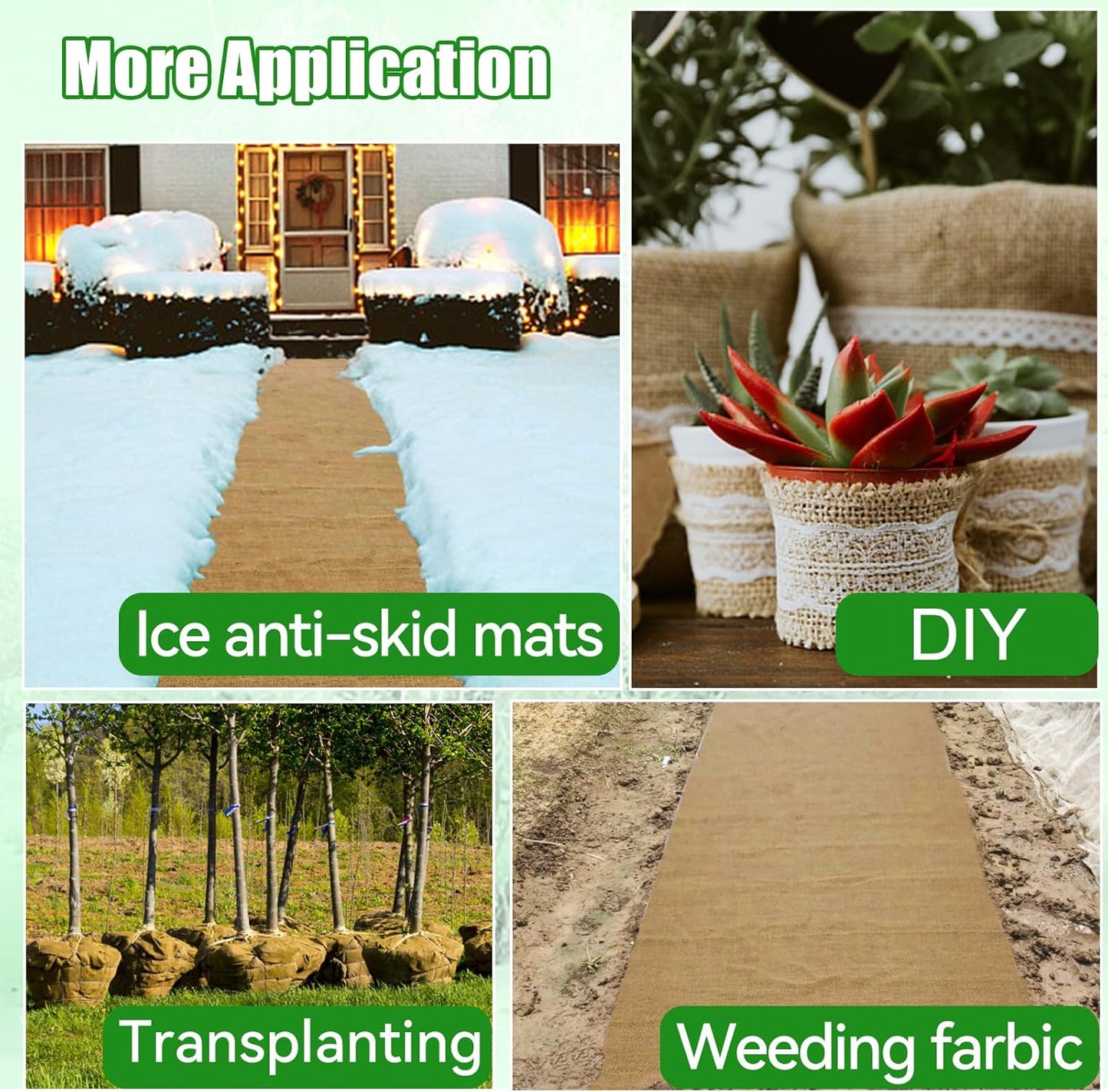 50ftx40in Large Burlap Plant Covers Freeze Protection