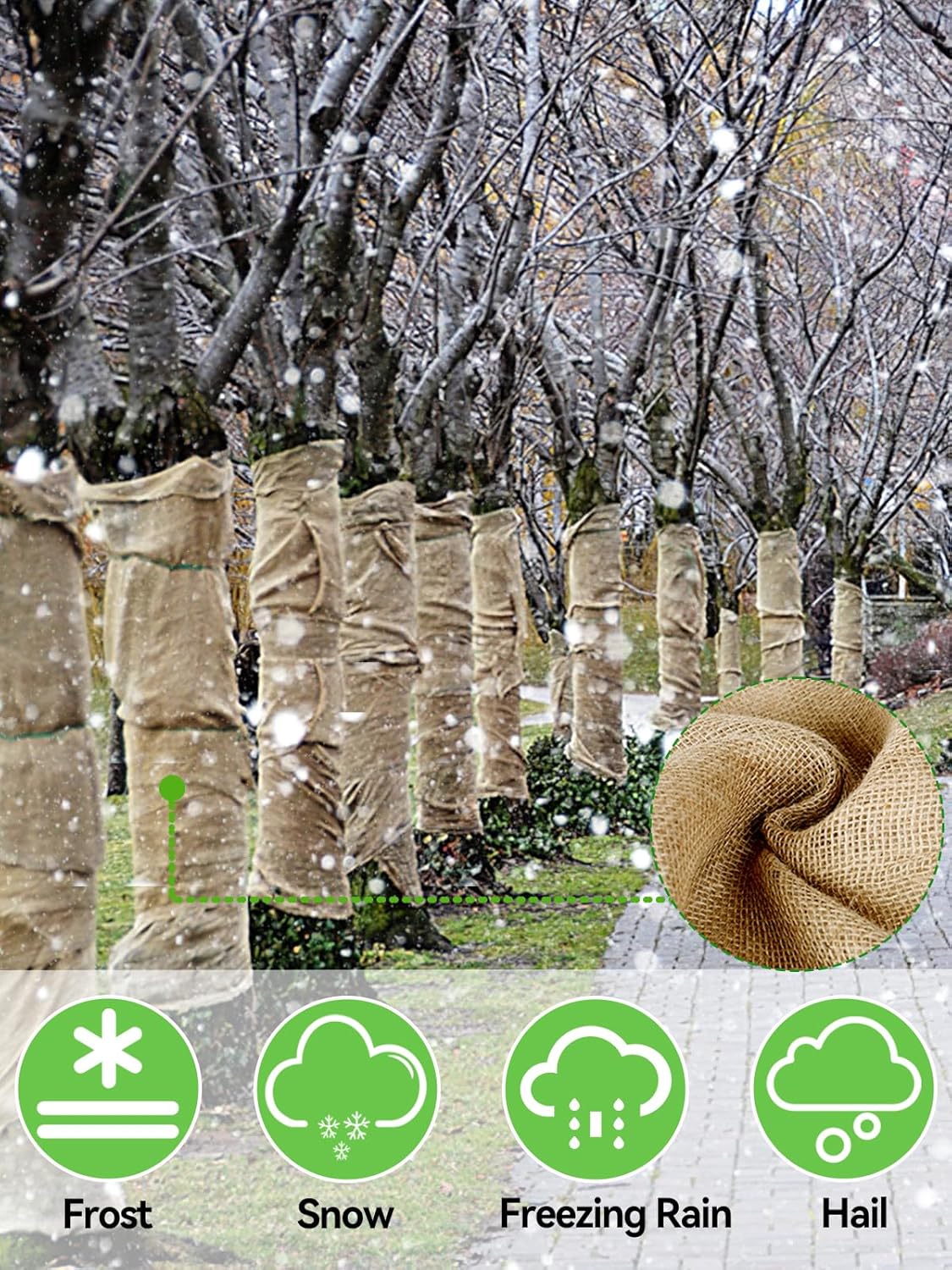 50ftx40in Large Burlap Plant Covers Freeze Protection