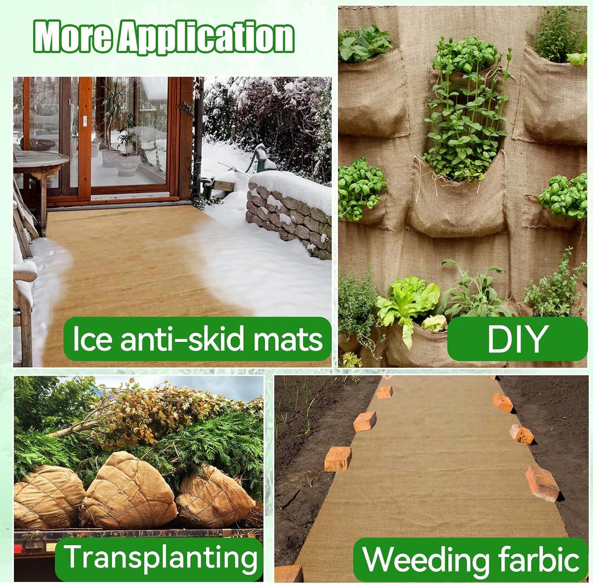 50ftx40in Large Burlap Plant Covers Freeze Protection
