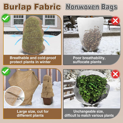 50ftx40in Large Burlap Plant Covers Freeze Protection