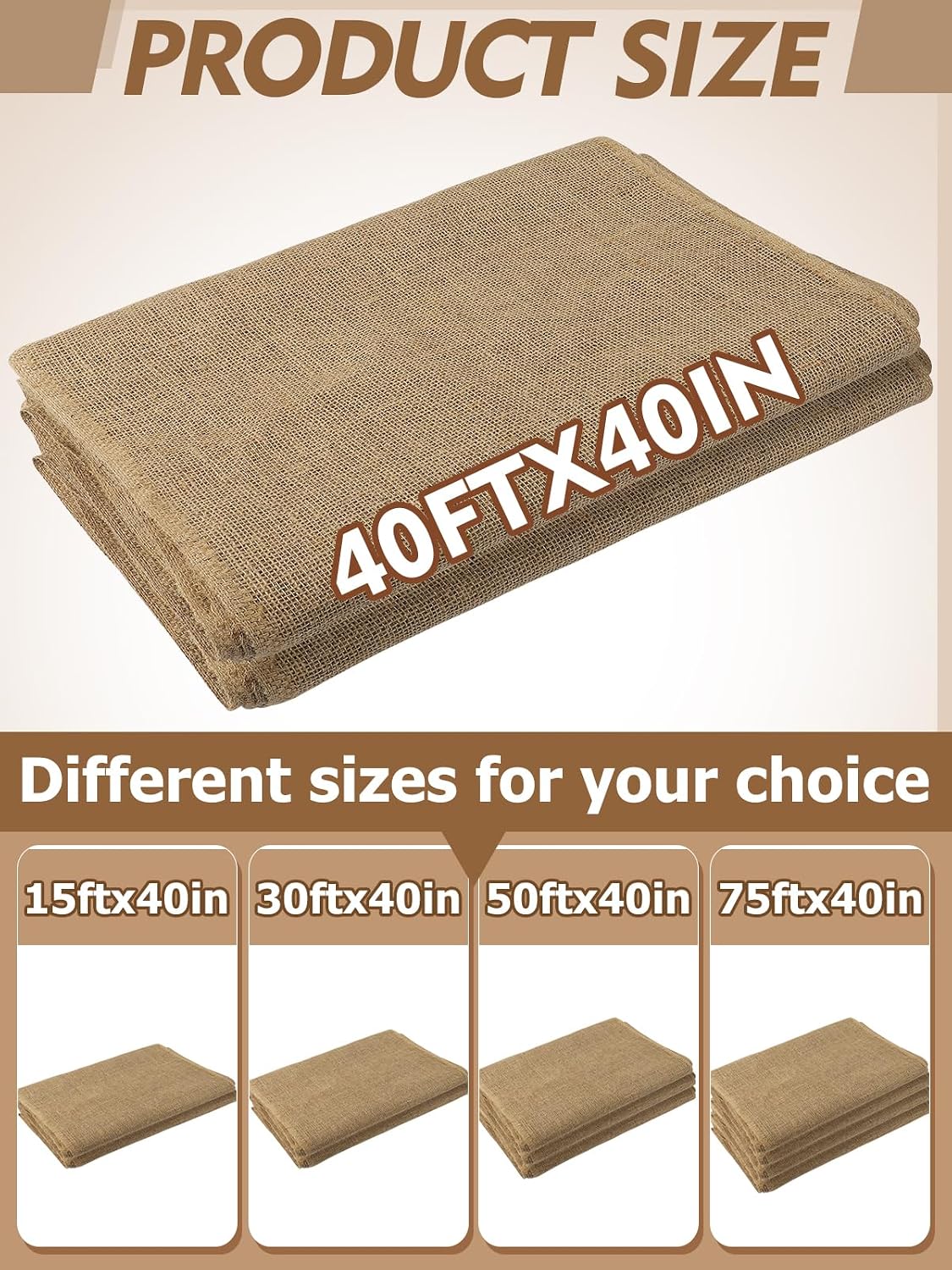 50ftx40in Large Burlap Plant Covers Freeze Protection