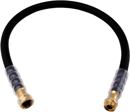Heavy Duty Premium Garden Hose 5ft x 5/8", 300PSI Working, 1000PSI Burst, Hybrid Rubber Water Hose with Transparent Swivel Handle - Hot/Cold Water - Five Layered Braiding with Brass fittings (Black)