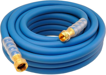 Heavy Duty Premium Garden Hose 5ft x 5/8", 300PSI Working, 1000PSI Burst, Hybrid Rubber Water Hose with Transparent Swivel Handle - Hot/Cold Water - Five Layered Braiding with Brass fittings (Black)