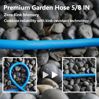 Heavy Duty Premium Garden Hose 5ft x 5/8", 300PSI Working, 1000PSI Burst, Hybrid Rubber Water Hose with Transparent Swivel Handle - Hot/Cold Water - Five Layered Braiding with Brass fittings (Black)