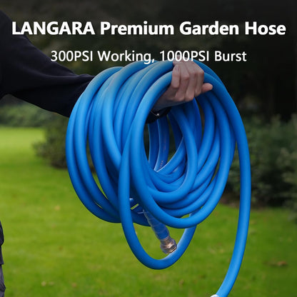 Heavy Duty Premium Garden Hose 5ft x 5/8", 300PSI Working, 1000PSI Burst, Hybrid Rubber Water Hose with Transparent Swivel Handle - Hot/Cold Water - Five Layered Braiding with Brass fittings (Black)