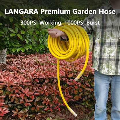 Heavy Duty Premium Garden Hose 5ft x 5/8", 300PSI Working, 1000PSI Burst, Hybrid Rubber Water Hose with Transparent Swivel Handle - Hot/Cold Water - Five Layered Braiding with Brass fittings (Black)