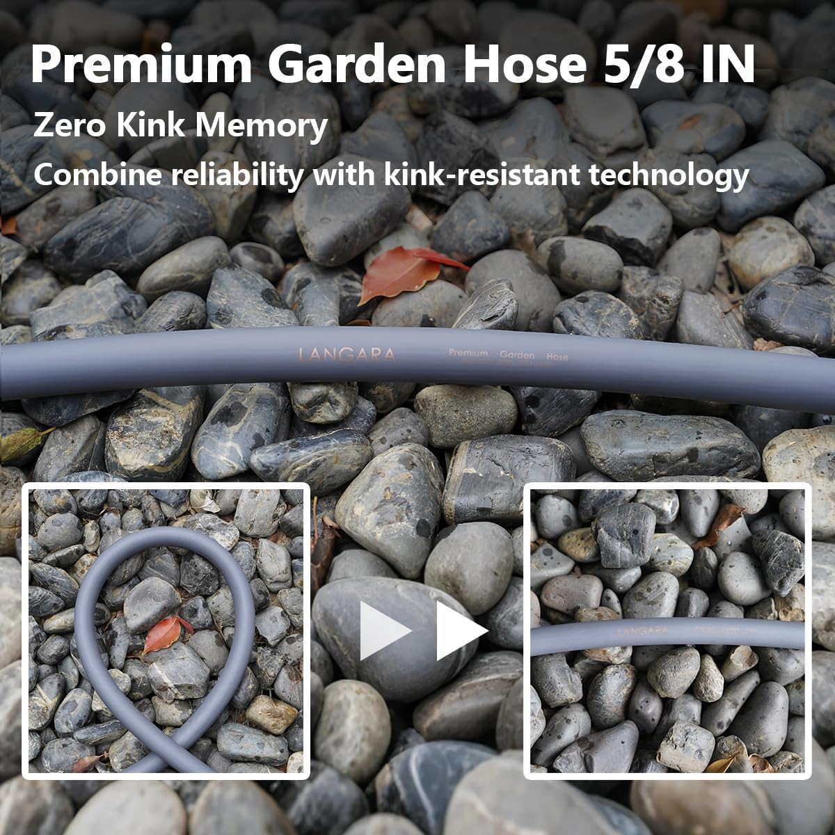 Heavy Duty Premium Garden Hose 5ft x 5/8", 300PSI Working, 1000PSI Burst, Hybrid Rubber Water Hose with Transparent Swivel Handle - Hot/Cold Water - Five Layered Braiding with Brass fittings (Black)