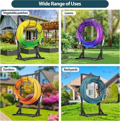 Garden Hose Holder Stand, Heavy Duty Metal Hose Hanger, Holds 150ft