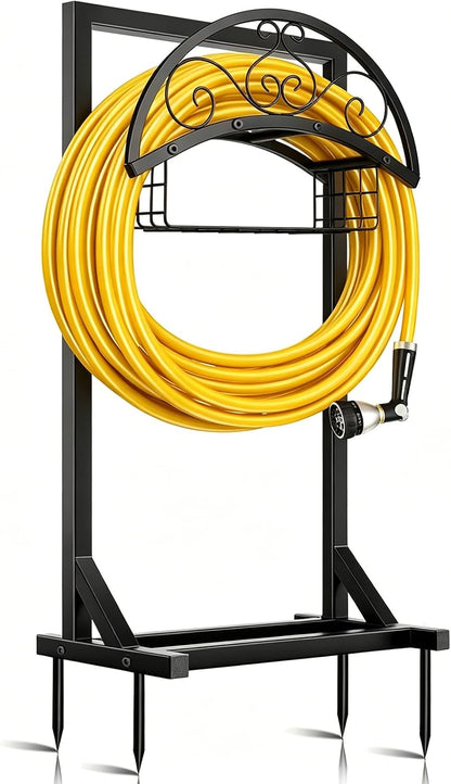 Garden Hose Holder Stand, Heavy Duty Metal Hose Hanger, Holds 150ft