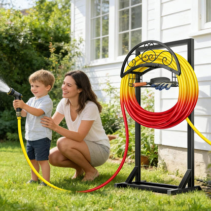 Garden Hose Holder Stand, Heavy Duty Metal Hose Hanger, Holds 150ft