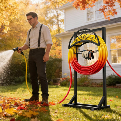 Garden Hose Holder Stand, Heavy Duty Metal Hose Hanger, Holds 150ft