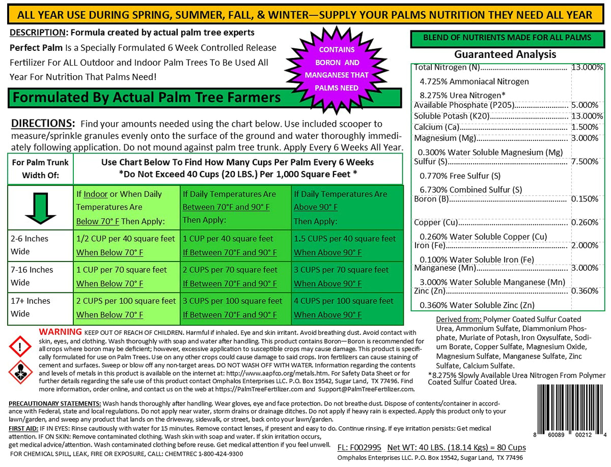 7 LB. ® - Dual Action Palm Tree Fertilizer with Free Measuring Scoop