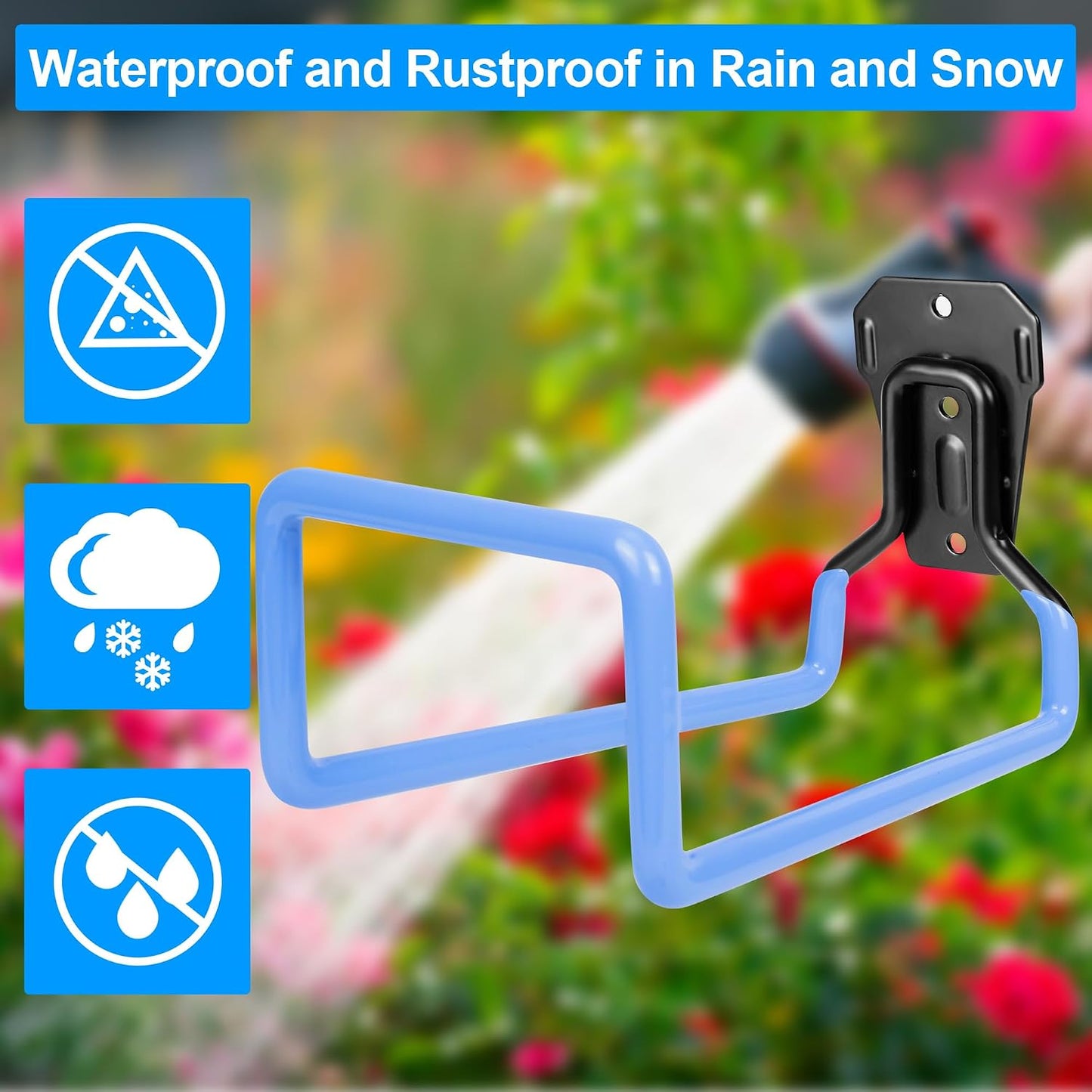 Metal Garden Hose Holder Wall Mounted Water Hose Holder for Outside Yard