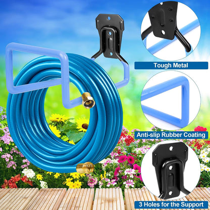 Metal Garden Hose Holder Wall Mounted Water Hose Holder for Outside Yard