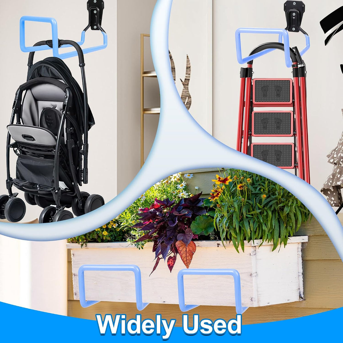 Metal Garden Hose Holder Wall Mounted Water Hose Holder for Outside Yard