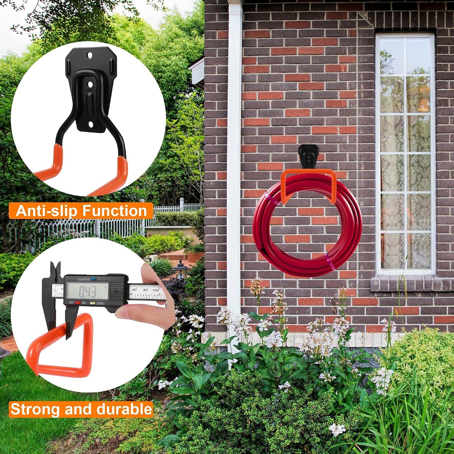 Metal Garden Hose Holder Wall Mounted Water Hose Holder for Outside Yard