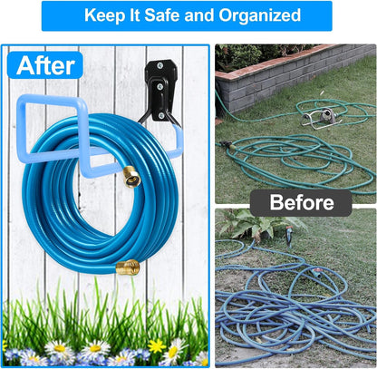Metal Garden Hose Holder Wall Mounted Water Hose Holder for Outside Yard