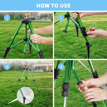 Impact Sprinkler on Tripod Base, 360° Coverage, 3/4in