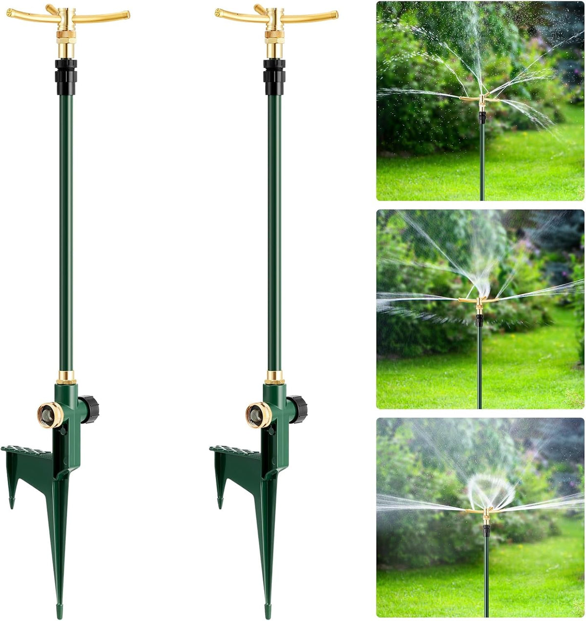 Impact Sprinkler on Tripod Base, 360° Coverage, 3/4in