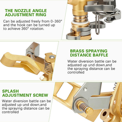 Impact Sprinkler on Tripod Base, 360° Coverage, 3/4in