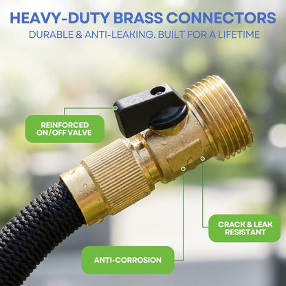 XpandaHose 150ft Expandable Garden Hose, Lightweight, Brass Connectors