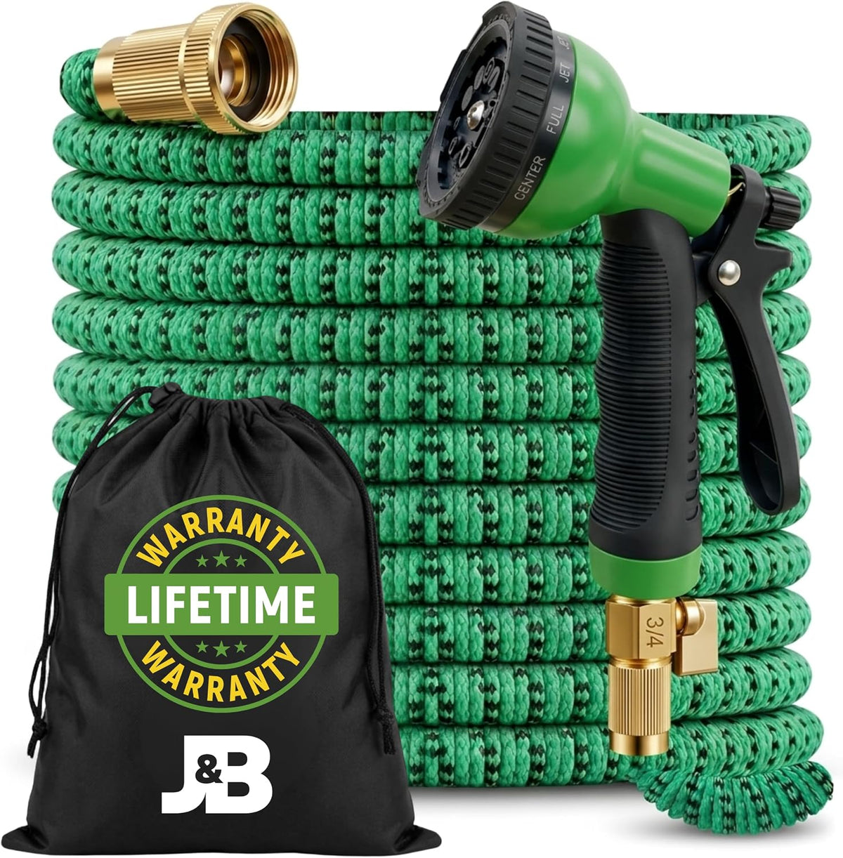 XpandaHose 150ft Expandable Garden Hose, Lightweight, Brass Connectors
