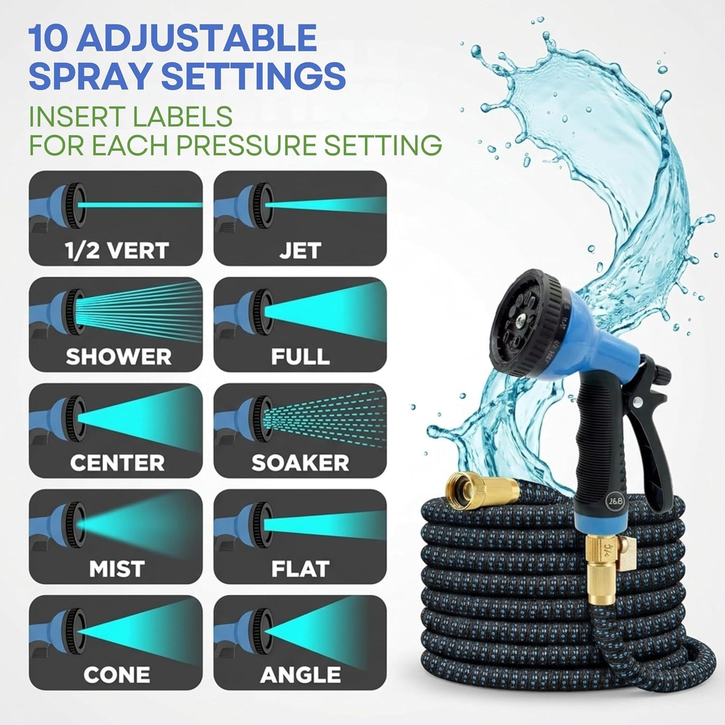 XpandaHose 150ft Expandable Garden Hose, Lightweight, Brass Connectors