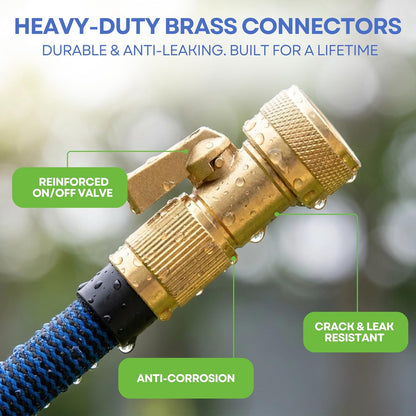 XpandaHose 150ft Expandable Garden Hose, Lightweight, Brass Connectors