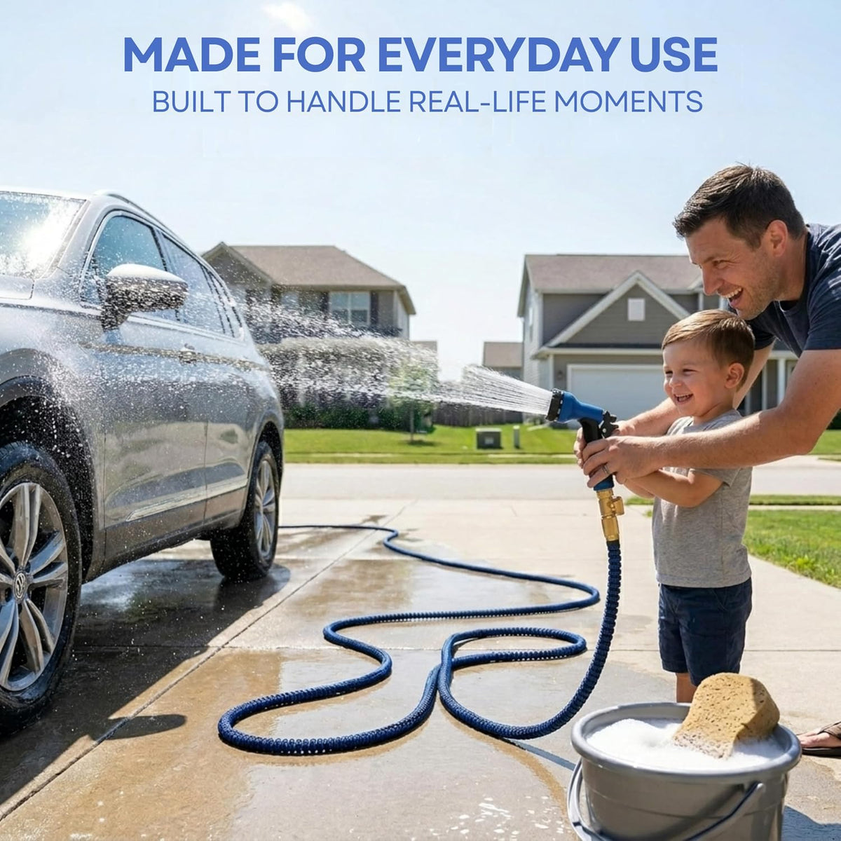 XpandaHose 150ft Expandable Garden Hose, Lightweight, Brass Connectors