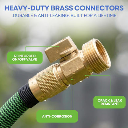 XpandaHose 150ft Expandable Garden Hose, Lightweight, Brass Connectors