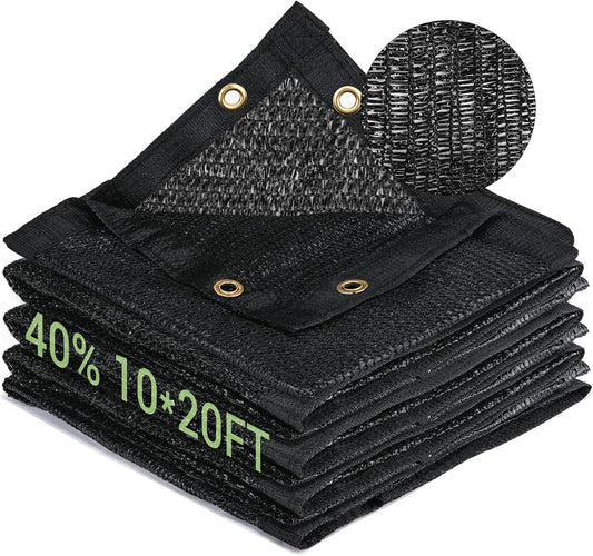 40% Garden Shade Cloth, 10x20FT HDPE Mesh Tarp with Upgraded Grommets
