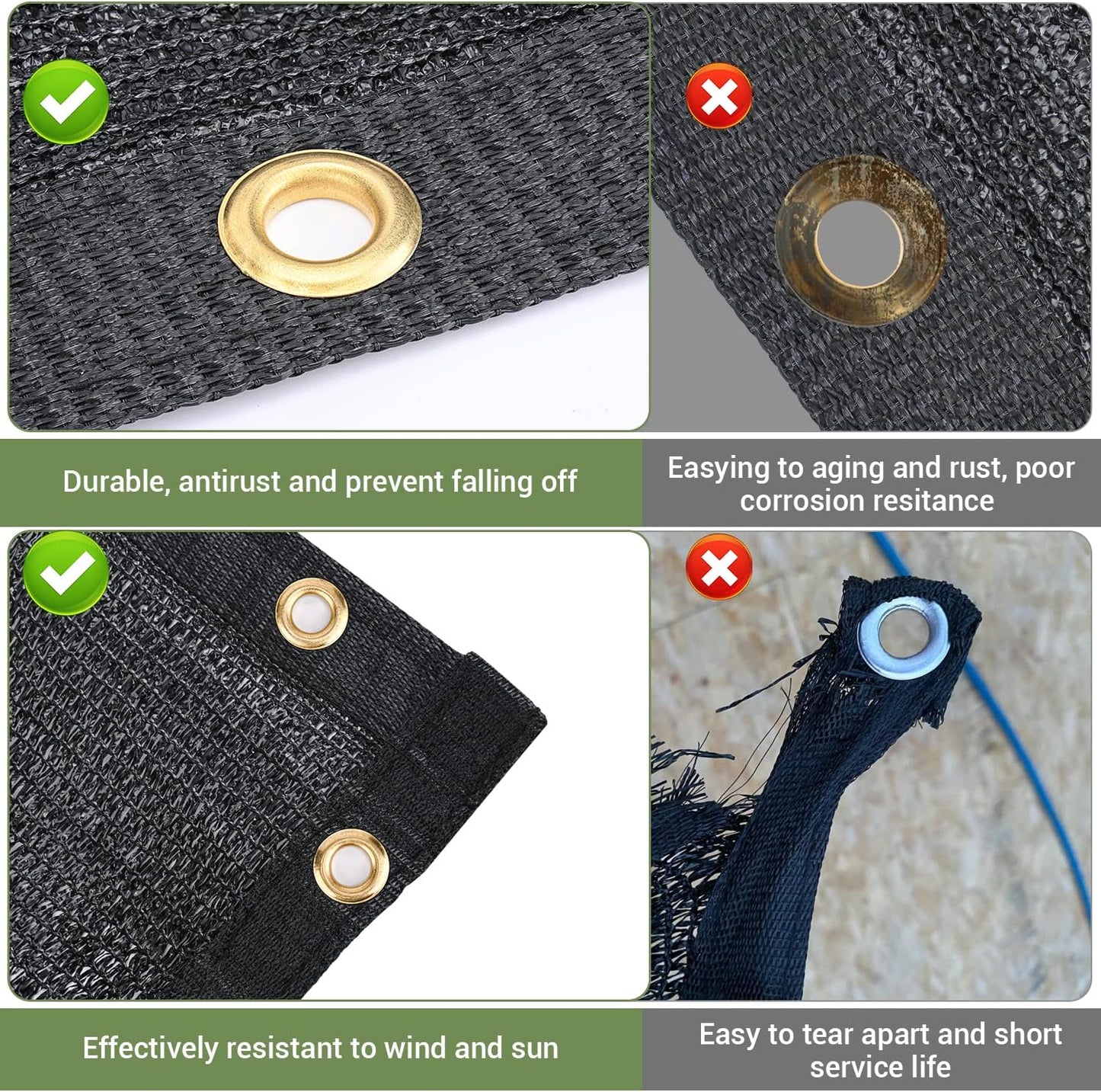 40% Garden Shade Cloth, 10x20FT HDPE Mesh Tarp with Upgraded Grommets