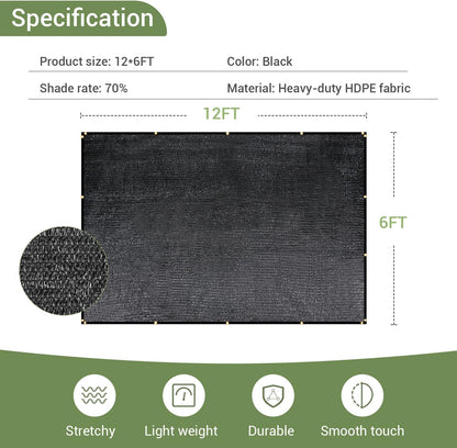 40% Garden Shade Cloth, 10x20FT HDPE Mesh Tarp with Upgraded Grommets