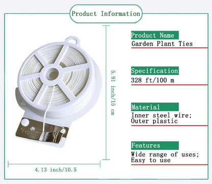 Twist Tie, 328 Feet (100m), green cable ties with Cutter, Garden Plant Ties Reusable, Green Twist Ties for plants Gardening Tomatoes Tie garden ties for plants,garden twist ties flowers Climbing
