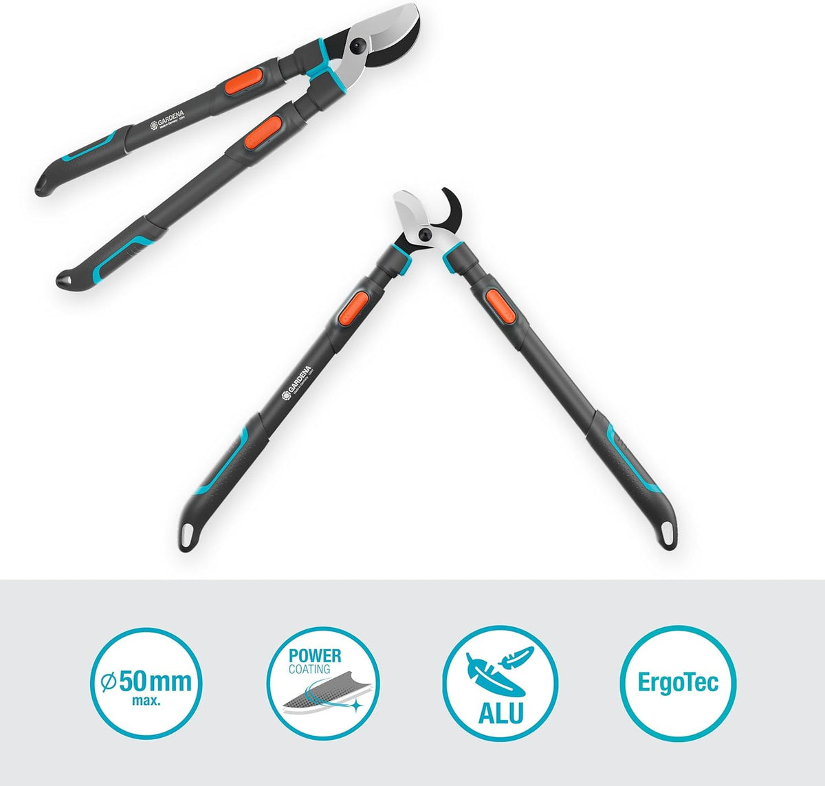 TeleCut Pro L, Telescopic Loppers for Fresh Wood up to 50 mm, Extendable up to 900 mm, Precision Ground Blades, PowerCoating for Clean Cuts (12041-88)
