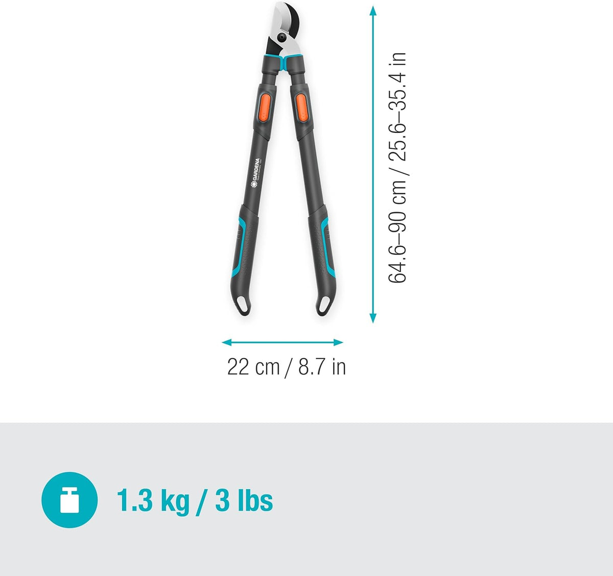 TeleCut Pro L, Telescopic Loppers for Fresh Wood up to 50 mm, Extendable up to 900 mm, Precision Ground Blades, PowerCoating for Clean Cuts (12041-88)