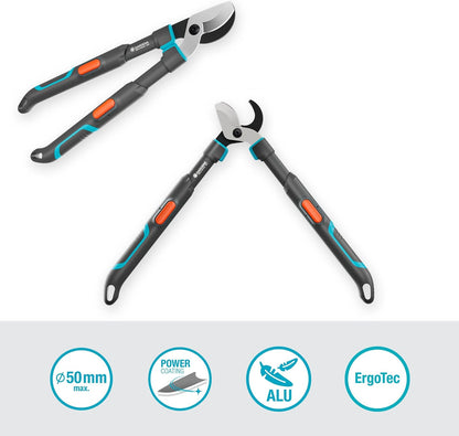 TeleCut Pro L, Telescopic Loppers for Fresh Wood up to 50 mm, Extendable up to 900 mm, Precision Ground Blades, PowerCoating for Clean Cuts (12041-88)