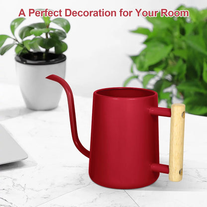 Watering Can for Indoor Plants, 35 oz/1000 ml Metal Stainless Steel Pot with Long Spout for House Plants Bonsai Outdoor Garden Flower Decorative (Black)