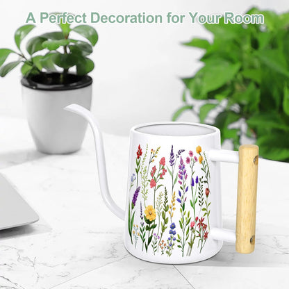 Watering Can for Indoor Plants, 35 oz/1000 ml Metal Stainless Steel Pot with Long Spout for House Plants Bonsai Outdoor Garden Flower Decorative (Black)