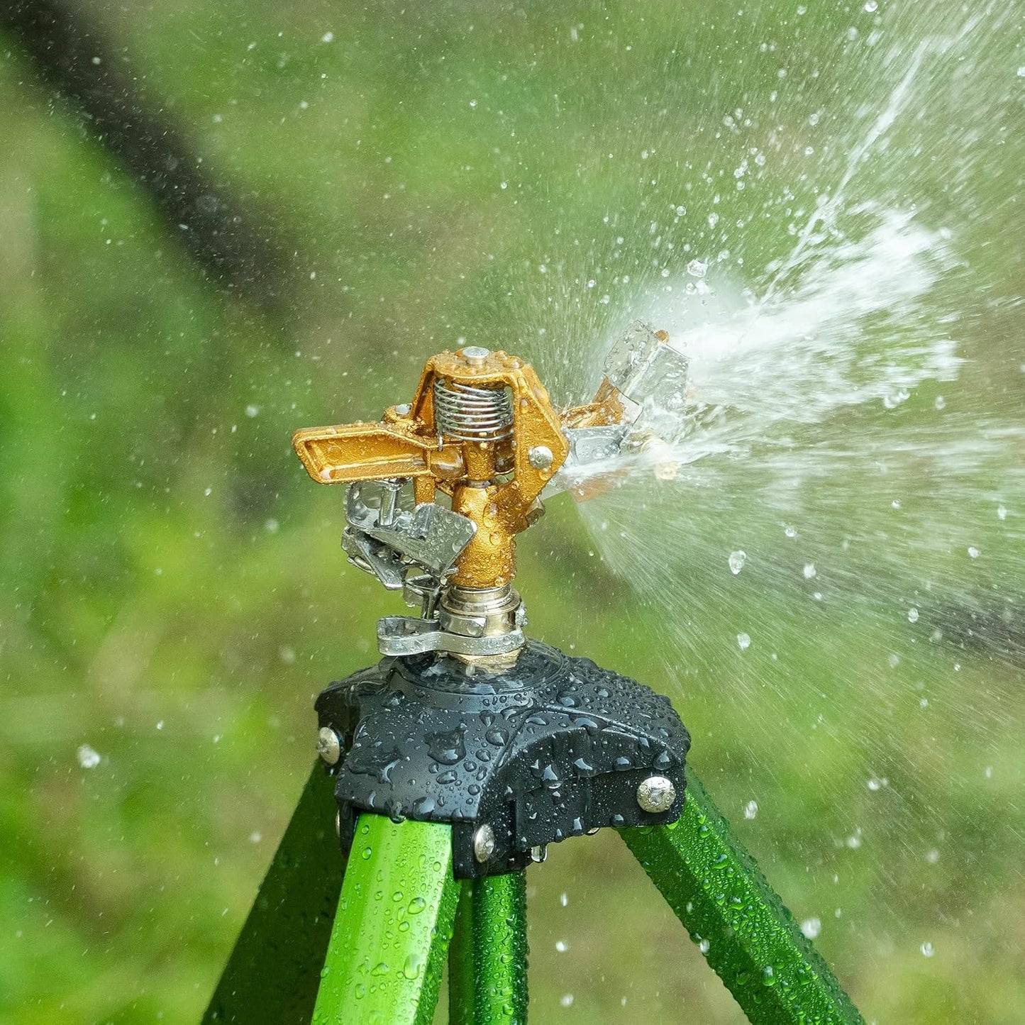 1/2 Inch Brass Impact Sprinkler, Heavy Duty Water Sprinkler Head, Adjustable 0-360 Degree Coverage Pattern, Watering Sprinkler with Nozzles for Large Patio Garden Irrigation (1 Pack)
