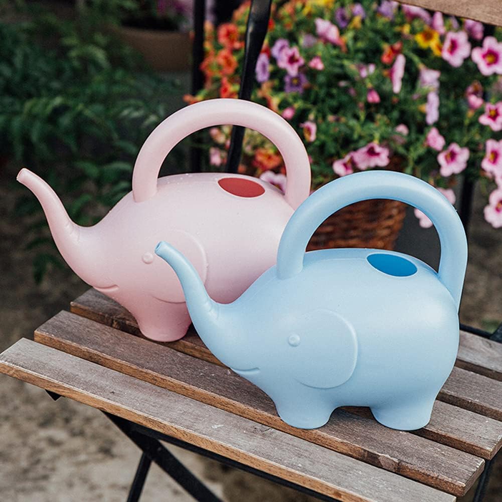 0.4 Gallon Plastic Watering Can Small Lightweight Cute Indoor Outdoor Garden Plants, Adult Elephant Watering Can STYLE1: Pink