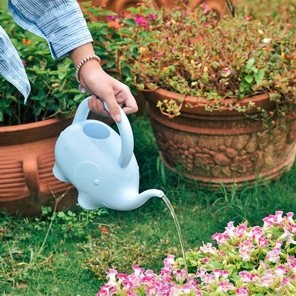 0.4 Gallon Plastic Watering Can Small Lightweight Cute Indoor Outdoor Garden Plants, Adult Elephant Watering Can STYLE1: Pink