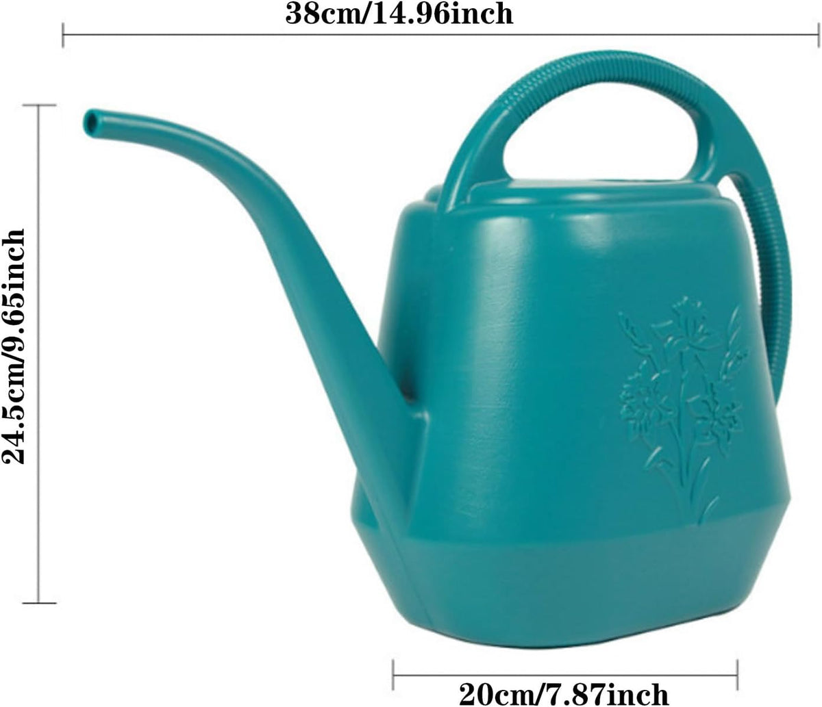 Watering Can Indoor Plants, 1 Gallon Large Capacity Thickened Plastic Long Spout Watering Can with Ergonomic Handle,Durable Small Watering Can for Indoor Plants Flower Garden Office (Green)