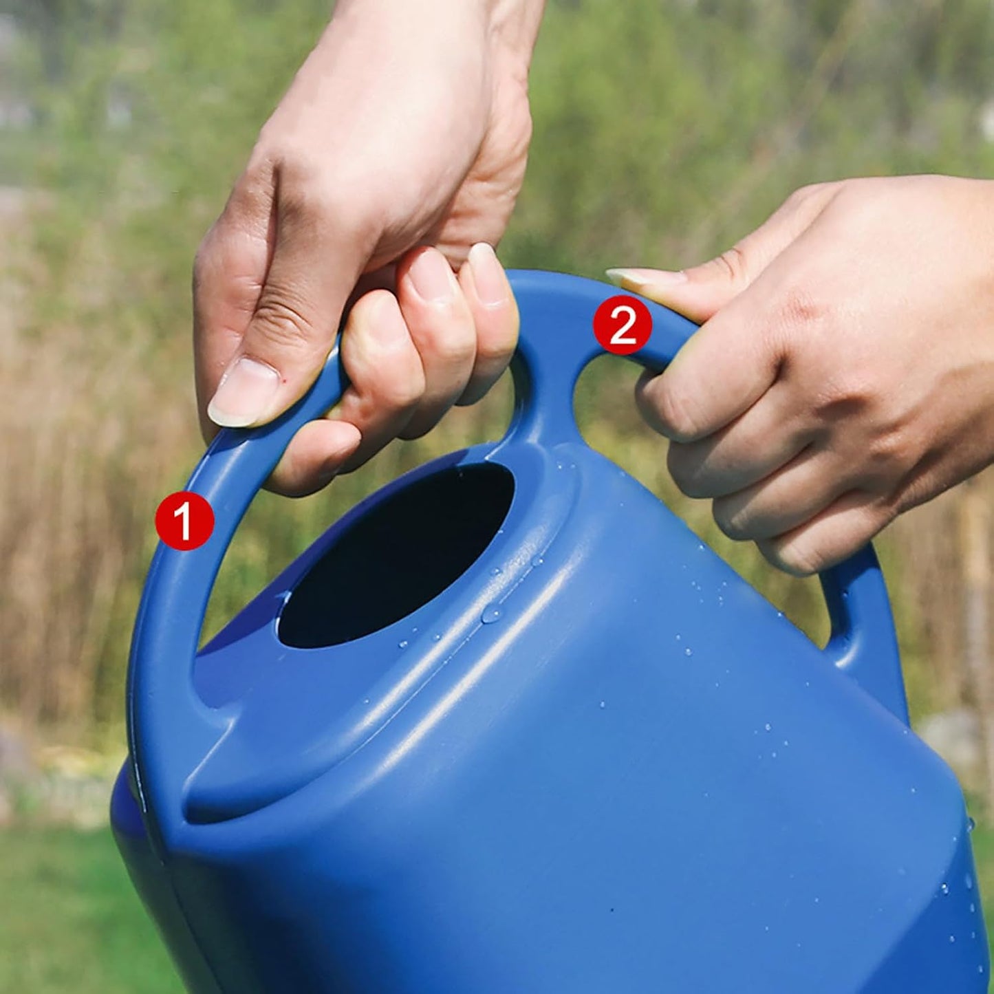 Watering Can Indoor Plants, 1 Gallon Large Capacity Thickened Plastic Long Spout Watering Can with Ergonomic Handle,Durable Small Watering Can for Indoor Plants Flower Garden Office (Green)