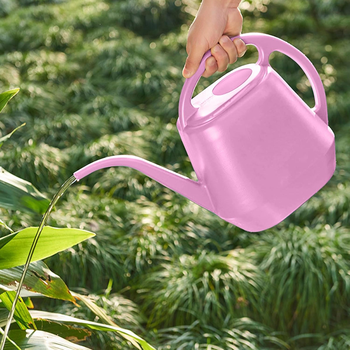 Watering Can Indoor Plants, 1 Gallon Large Capacity Thickened Plastic Long Spout Watering Can with Ergonomic Handle,Durable Small Watering Can for Indoor Plants Flower Garden Office (Green)