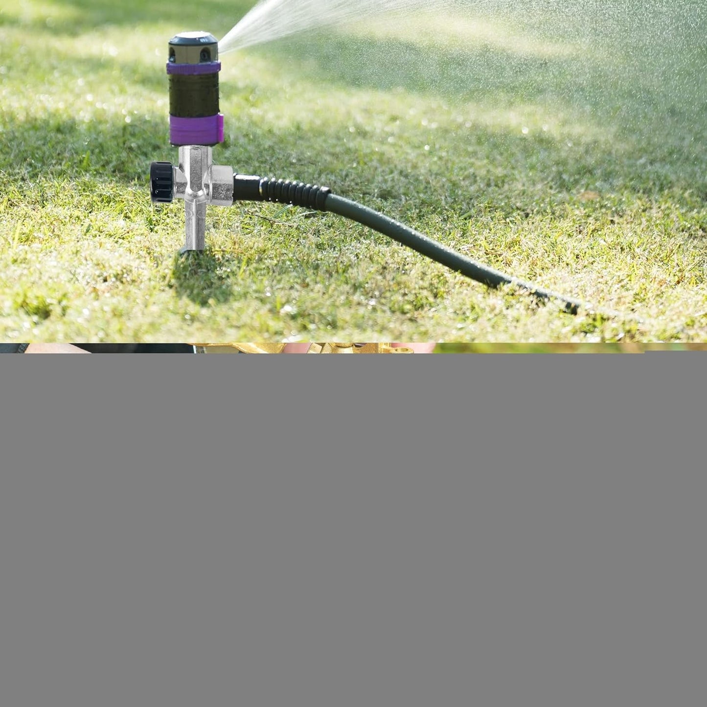 8 Pack 1/2 inch Zinc Alloy Lawn Sprinkler Spike Base, Water Flow Thru Sprinkler for Yard, Lawn, Garden and Grass Irrigation