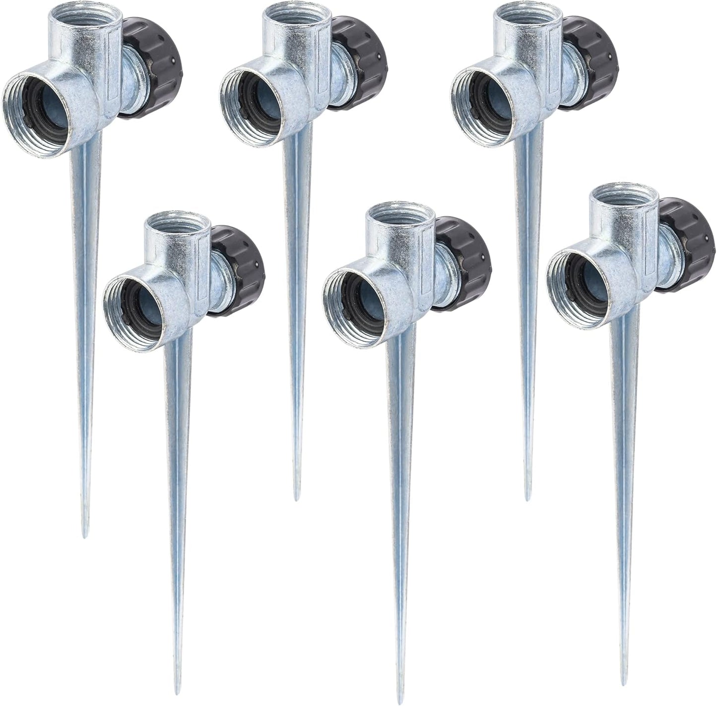 8 Pack 1/2 inch Zinc Alloy Lawn Sprinkler Spike Base, Water Flow Thru Sprinkler for Yard, Lawn, Garden and Grass Irrigation